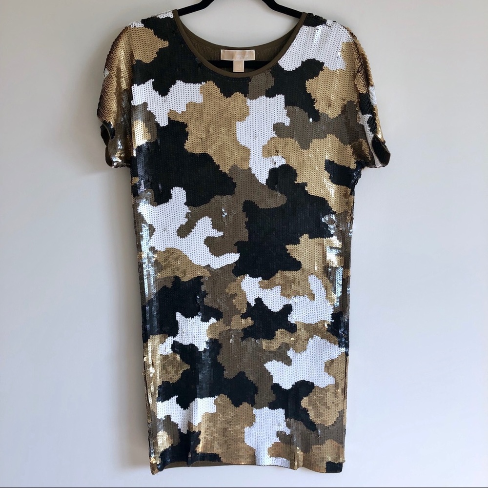 Michael Kors Sequin Camouflage Dress | XXS